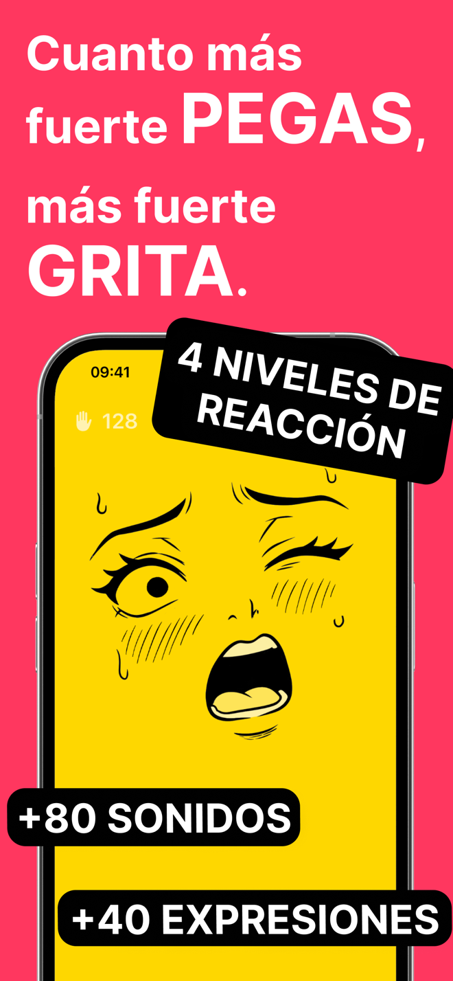 Cuanto más fuerte golpeas, más ruido hace: cara amarilla gritando, más de 80 sonidos y 40 expresiones